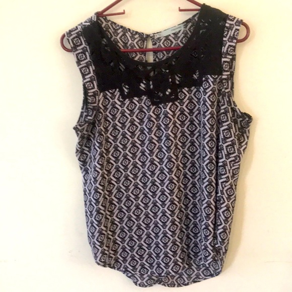 Maurice’s Sleeveless Top Aztec Print Knitted Yoke